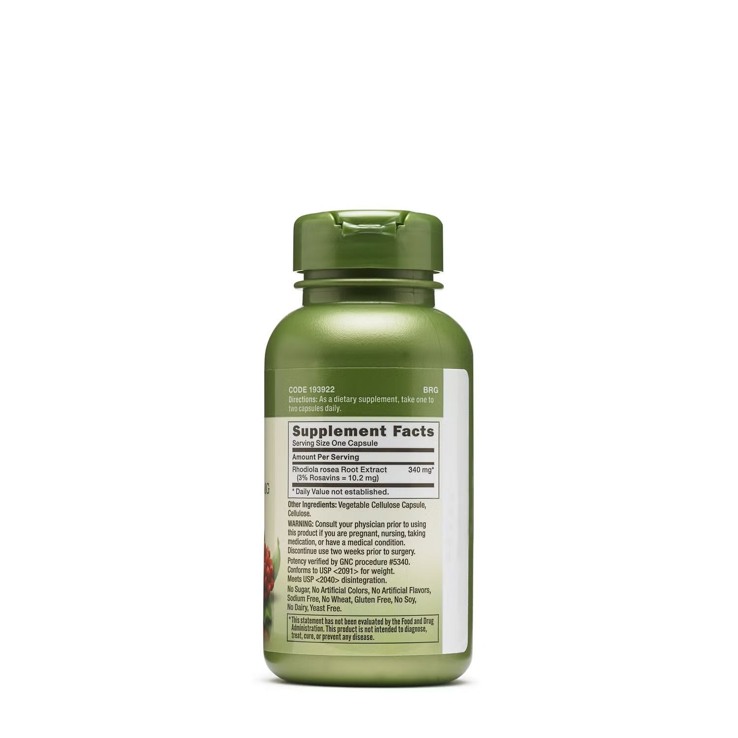 Rhodiola Extract 340 mg - 100 Capsules (100 Servings)