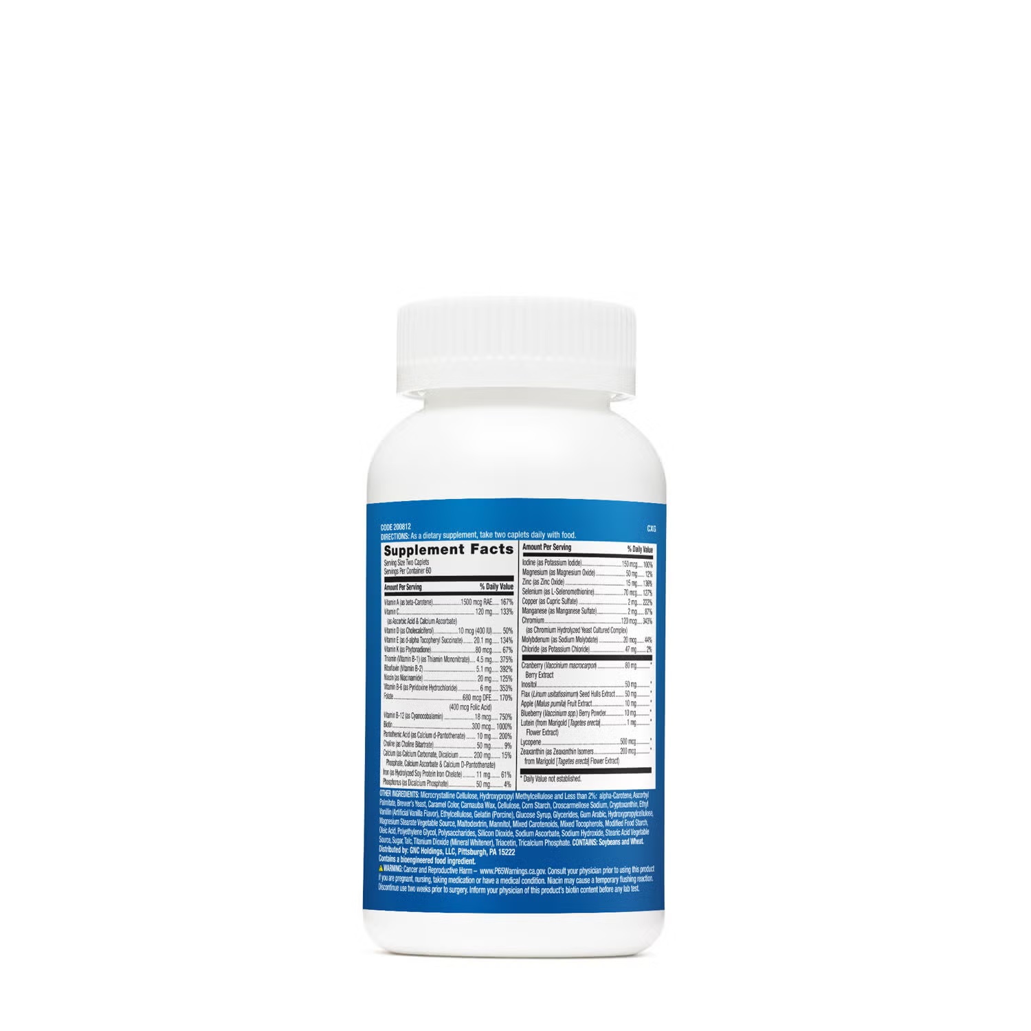 Teen Multivitamin For Boys 12-17 - 120 Caplets (60 Servings)