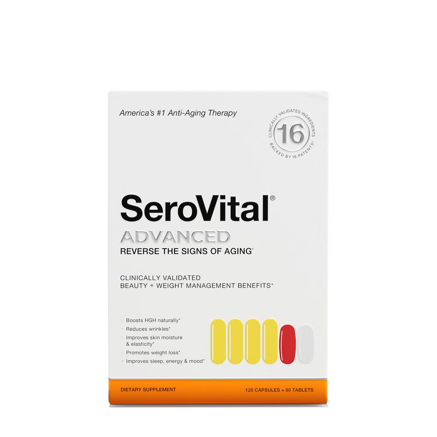 SeroVital ADVANCED Anti-Aging Therapy - 120 Capsules + 60 Tablets (90 Servings)