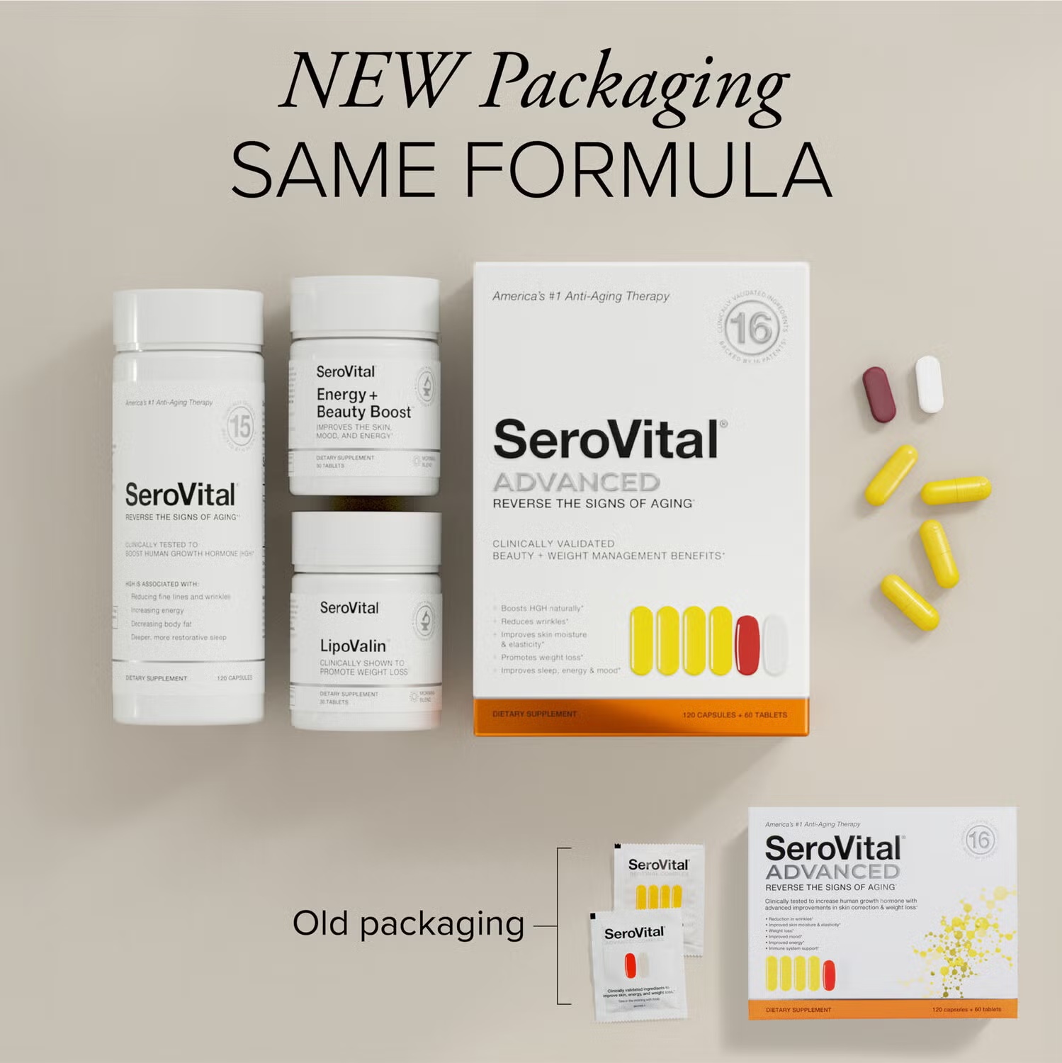 SeroVital ADVANCED Anti-Aging Therapy - 120 Capsules + 60 Tablets (90 Servings) 3 SeroVital ADVANCED Anti-Aging Therapy - 120 Capsules + 60 Tablets (90 Servings)
