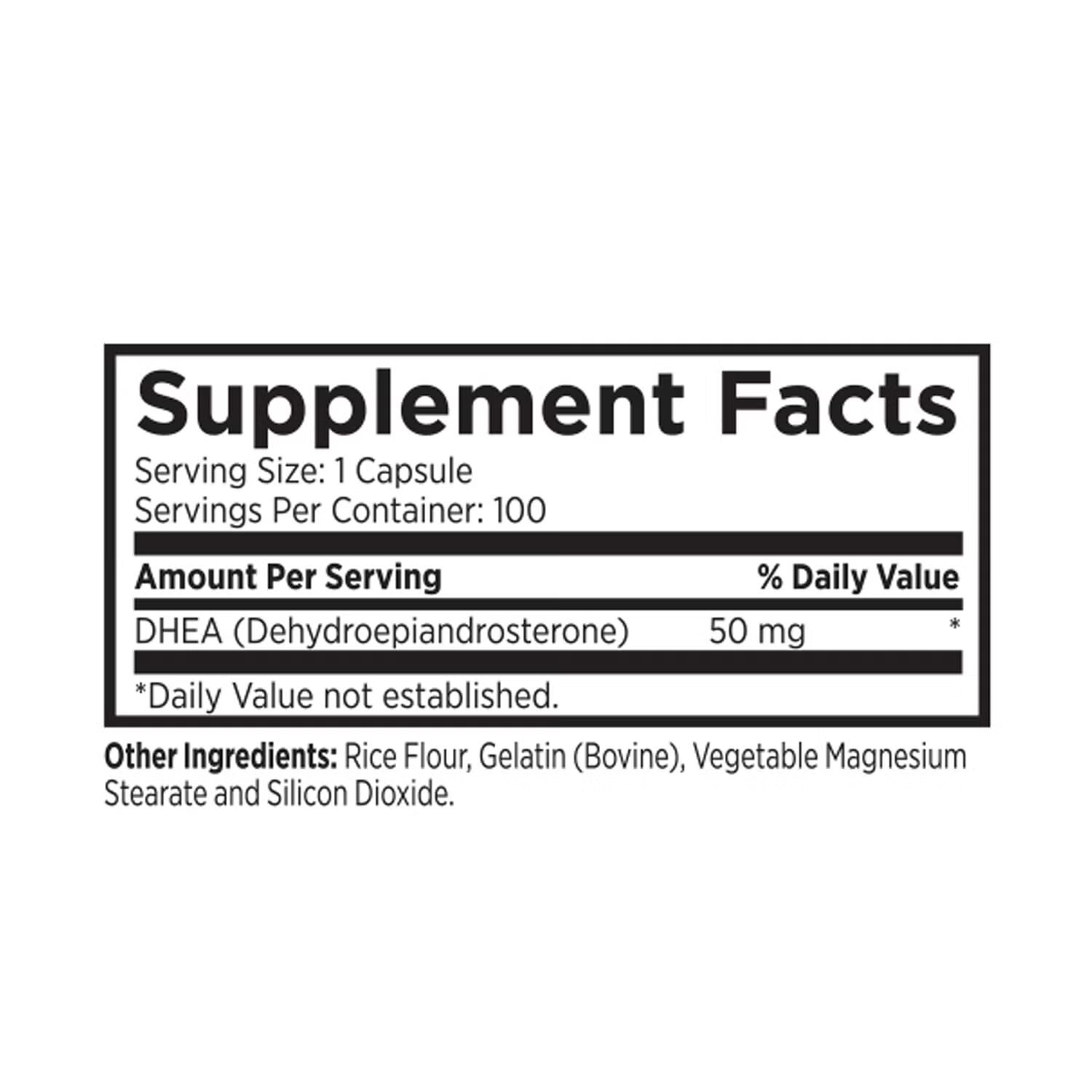 DHEA 50 - 100 Capsules (100 Servings) 4 DHEA 50 - 100 Capsules (100 Servings)