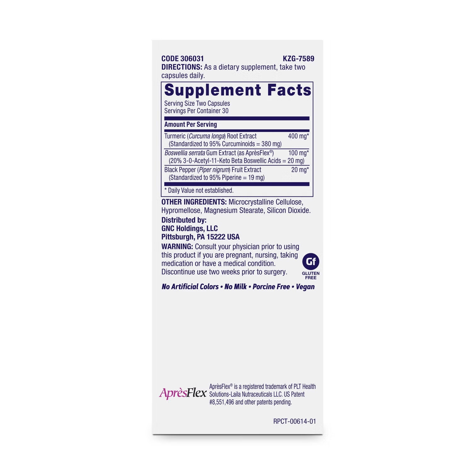 TriFlex Joint Support Turmeric Formula - 60 Capsules (30 Servings)