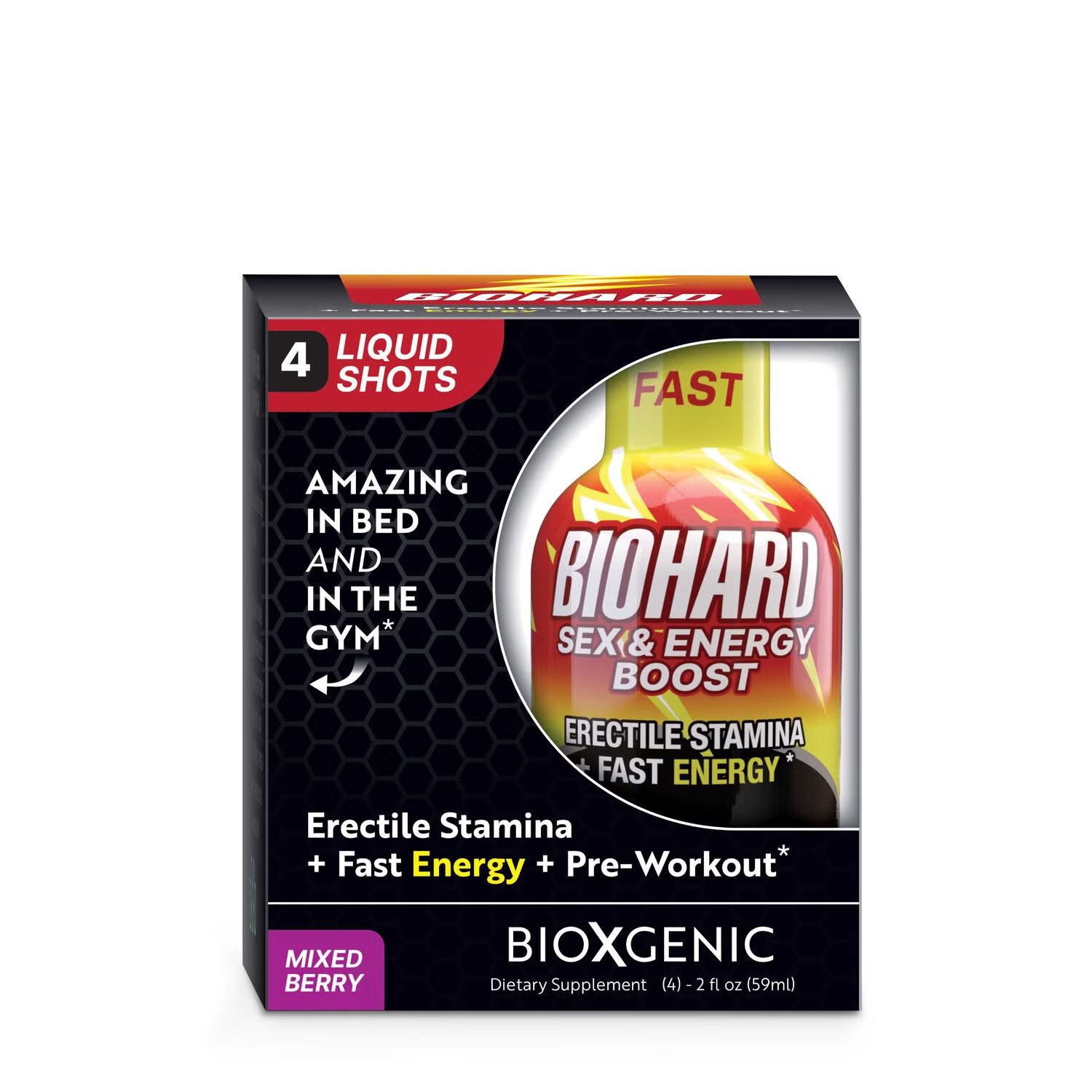 BIOHARD Sex & Energy Boost - Mixed Berry (4 Liquid Shots)