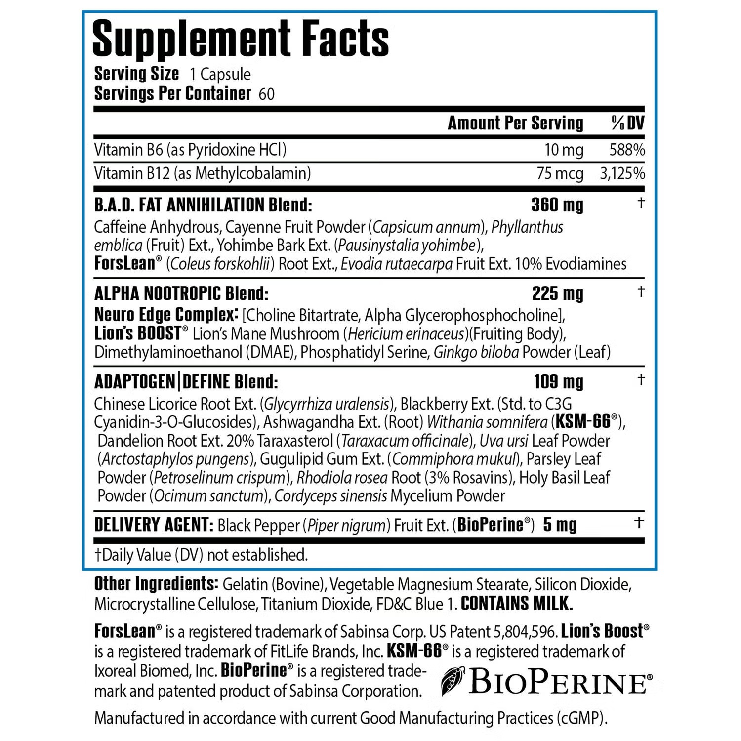 Neuro Lean® Nootropic Enhancing Thermogenic* - 60 Capsules (60 Servings)