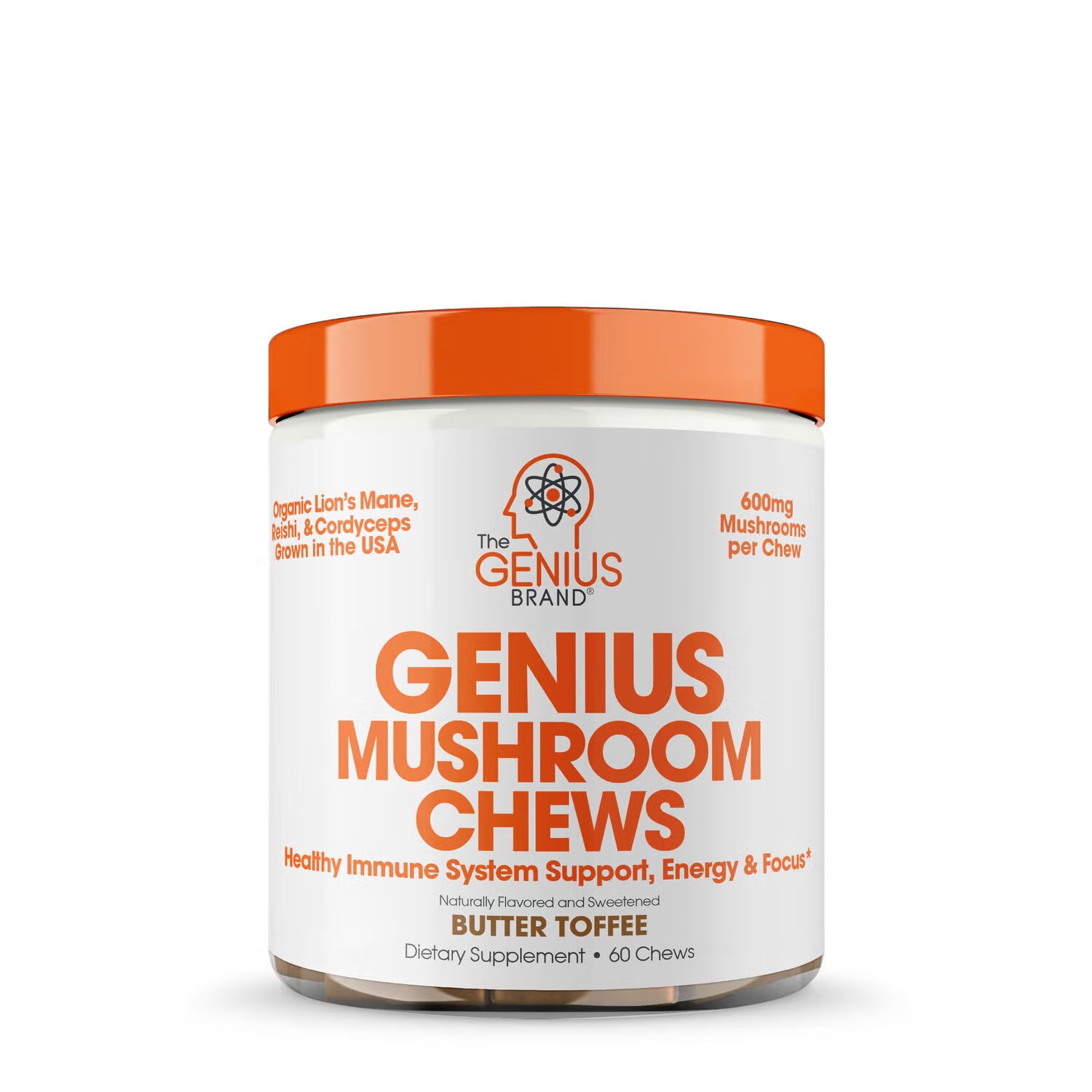 Genius Mushroom Chews - Butter Toffee - 60 Chews (60 Servings)
