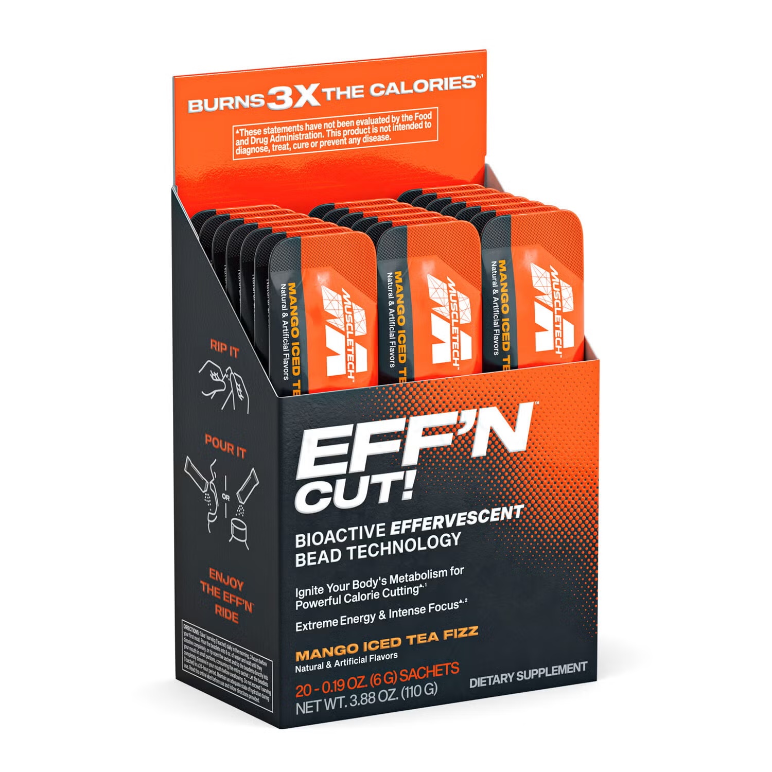 Eff'n Cut! - Mango Iced Tea Fizz - 20 Sachets (20 Servings)
