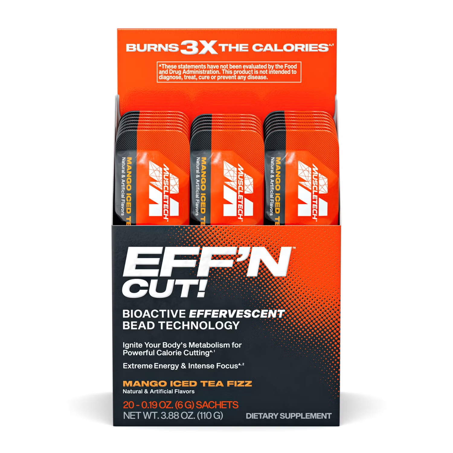 Eff'n Cut! - Mango Iced Tea Fizz - 20 Sachets (20 Servings)