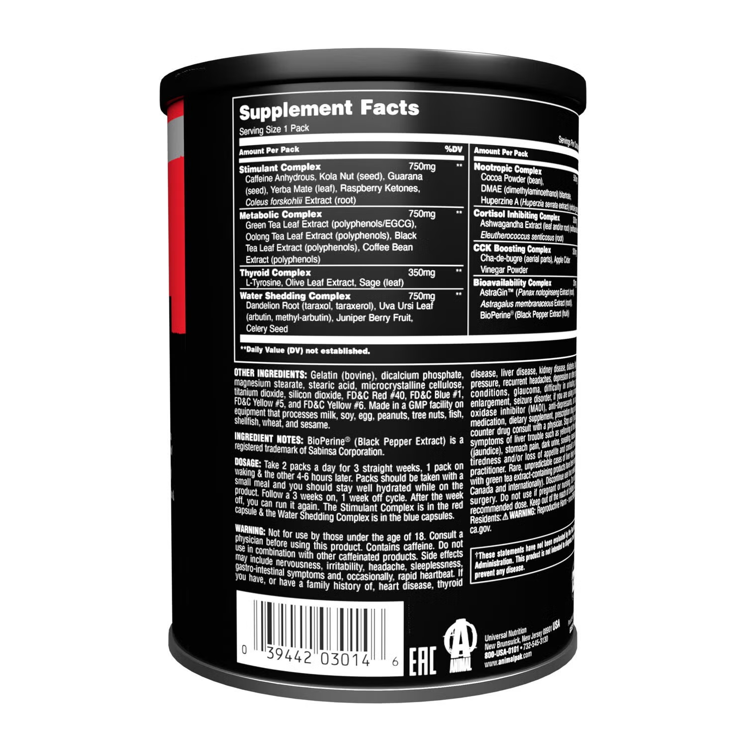 Animal Advanced Cuts Pill Packs - 42 Packs (21 Servings) 3 Animal Advanced Cuts Pill Packs - 42 Packs (21 Servings)