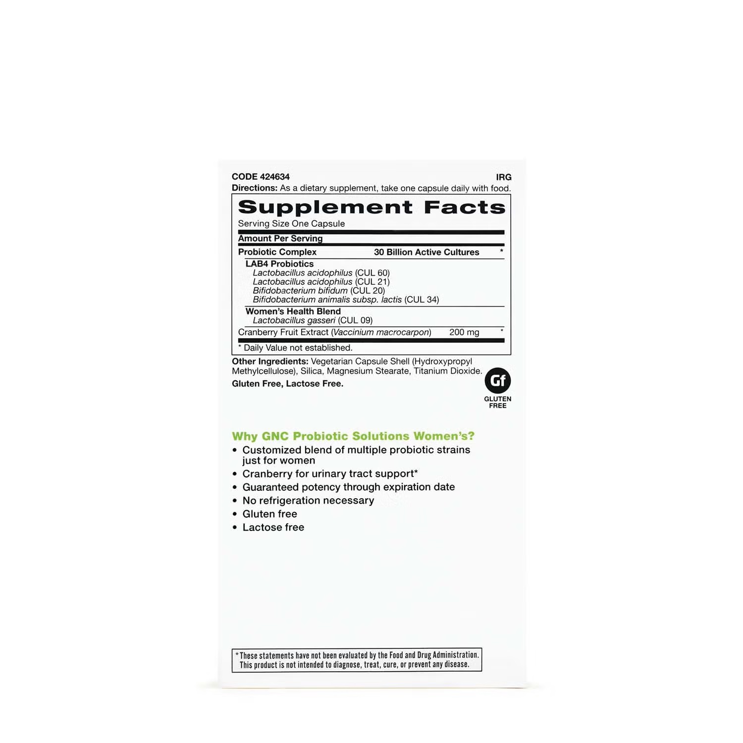 Probiotic Solutions Women's - 30 Billion CFUs - 30 Capsules (30 Servings)