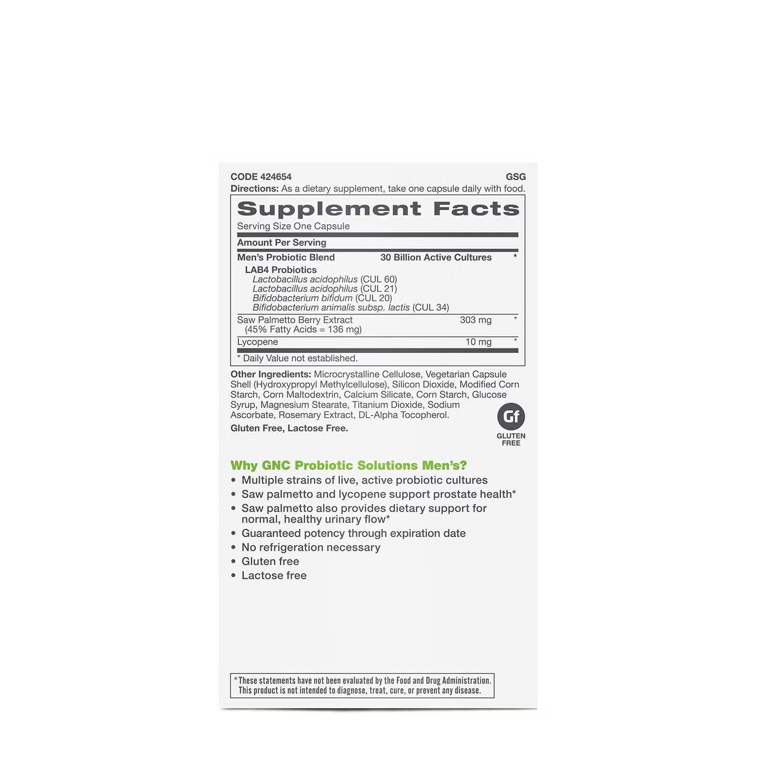 Probiotic Solutions Men's - 30 Billon CFUs - 30 Capsules (30 Servings)