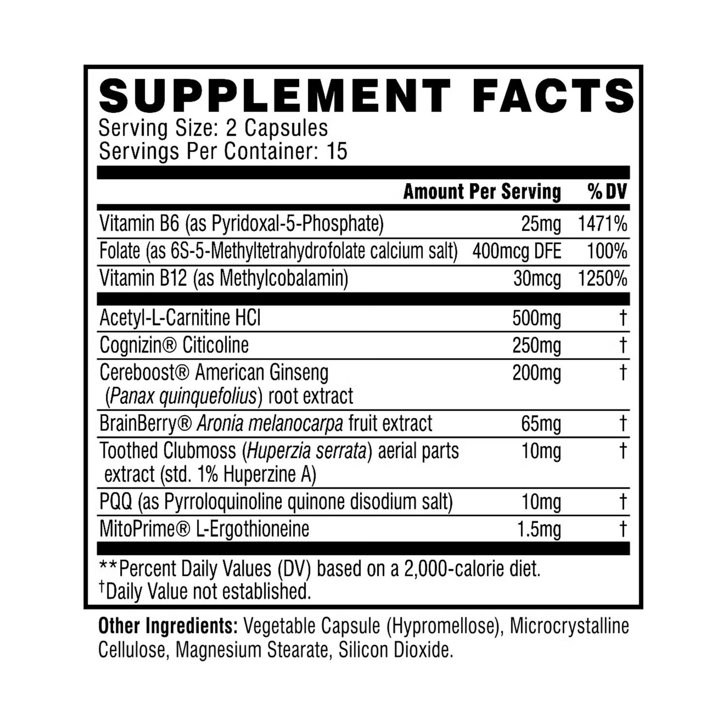 Super Brain Cognitive Booster - 30 Capsules (15 Servings)