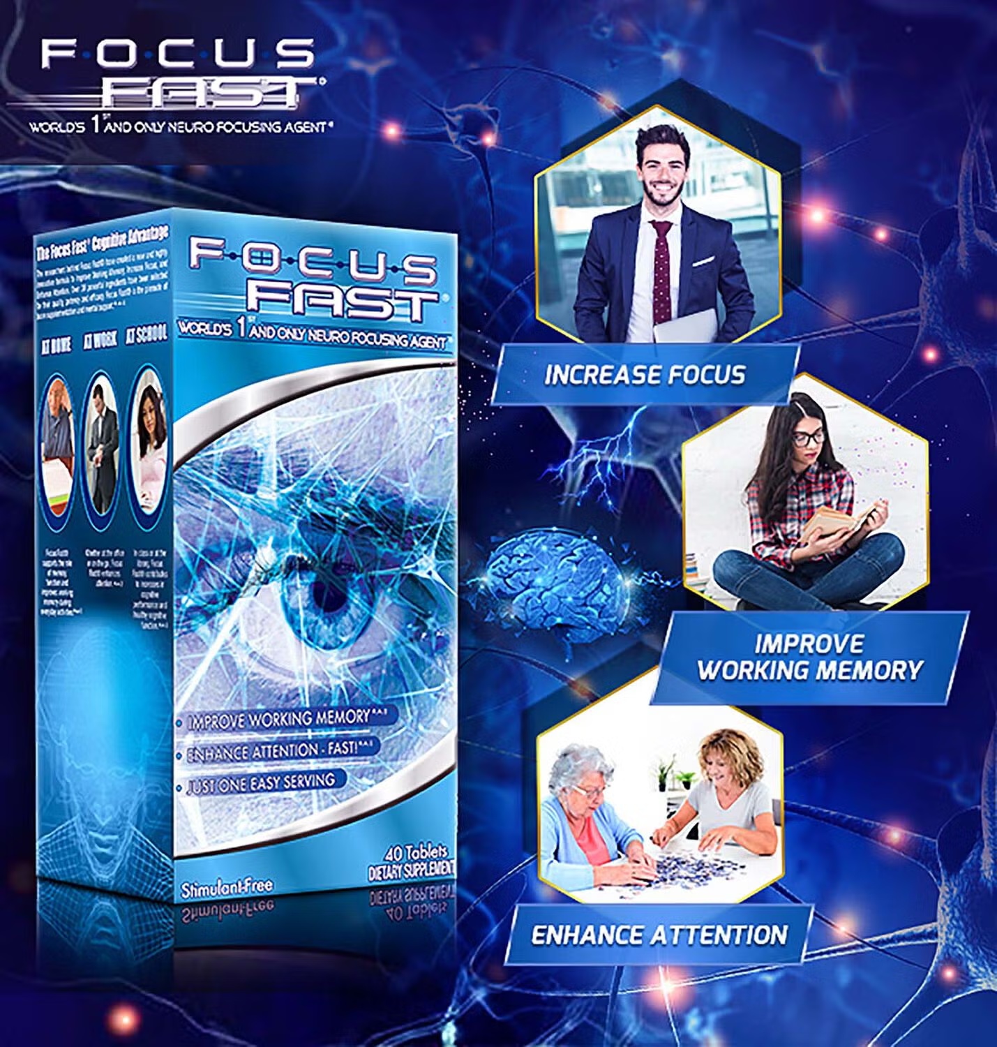 World’s 1st & Only Neuro Focusing Agent® - 40 Tablets (20 Servings) 3 World’s 1st & Only Neuro Focusing Agent® - 40 Tablets (20 Servings)