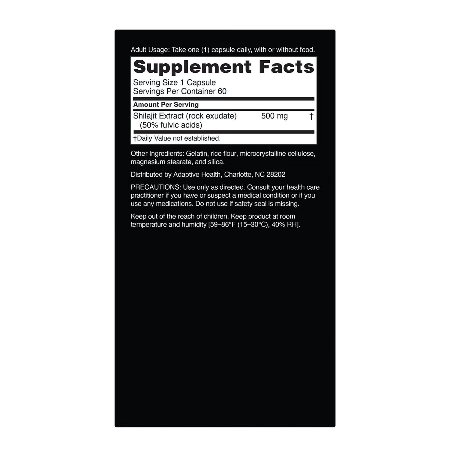 Shilajit 500mg - 60 Capsules (60 Servings) 5 Shilajit 500mg - 60 Capsules (60 Servings)