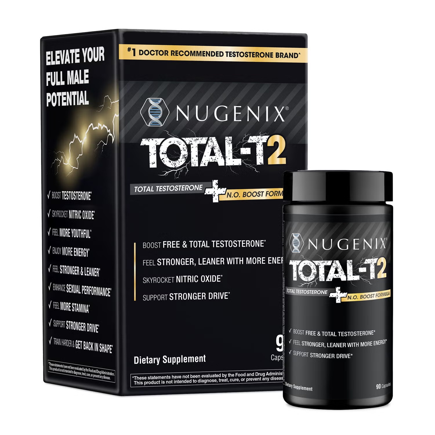 Total-T2 Total Testosterone + N.O. Boost Formula, 90 Capsules