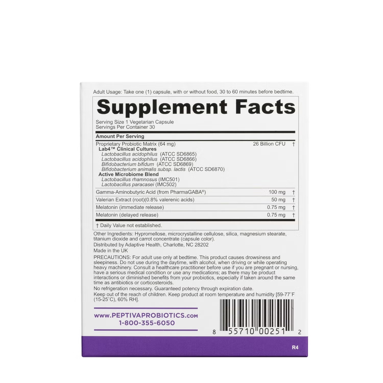 Clinically Validated Probiotics + Sleep Support - 30 Capsules (30 Servings)