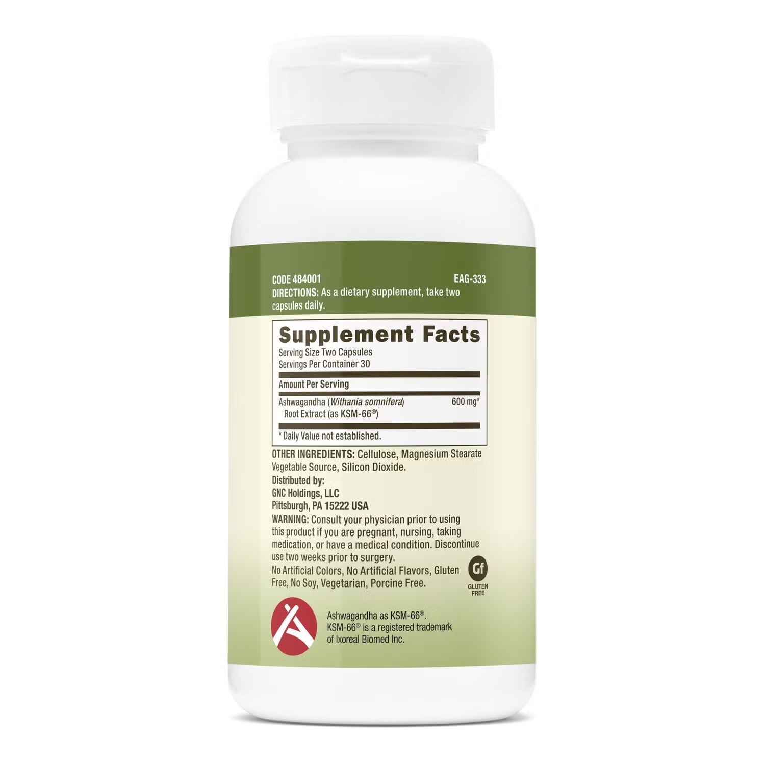 Ashwagandha 600mg - 60 Capsules (30 Servings)