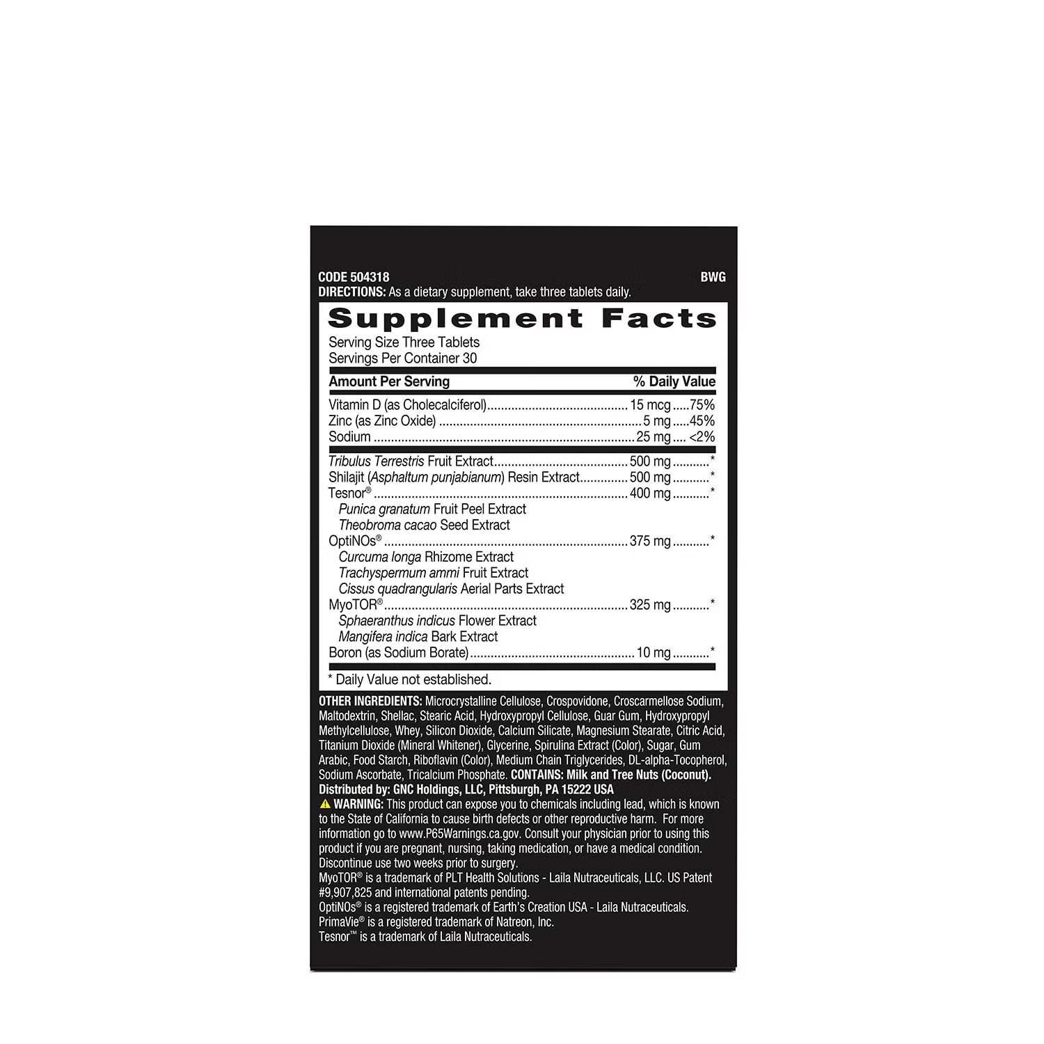 DTF Dynamic Testosterone Formula - 90 Tablets (30 Servings)