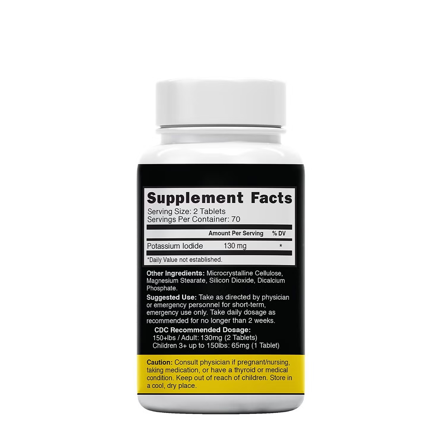 Potassium Iodide Tablets 130mg - 140 Tablets (140 Servings)