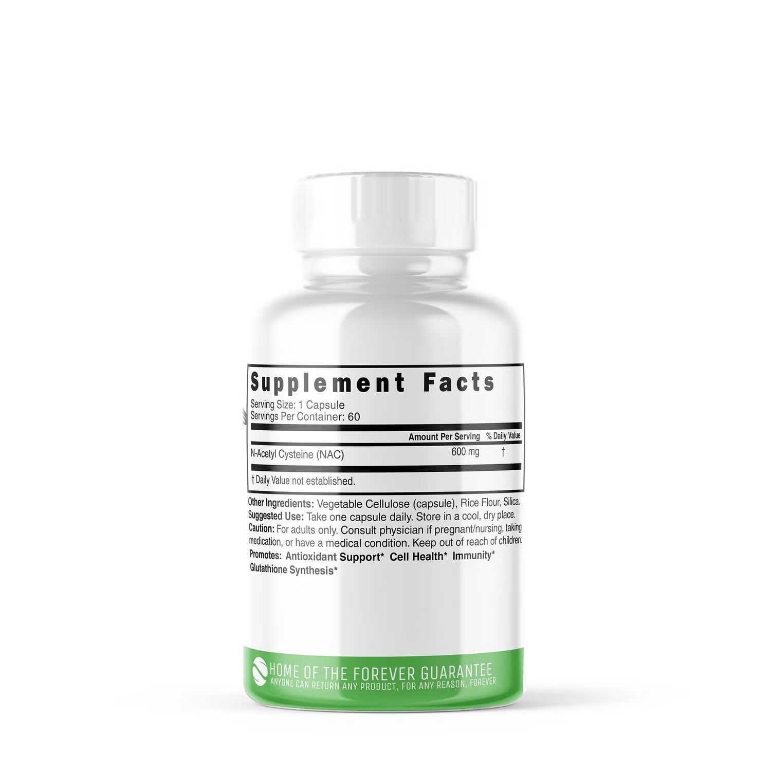 NAC N-Acetyl Cysteine 600mg - 60 Capsules (60 Servings)