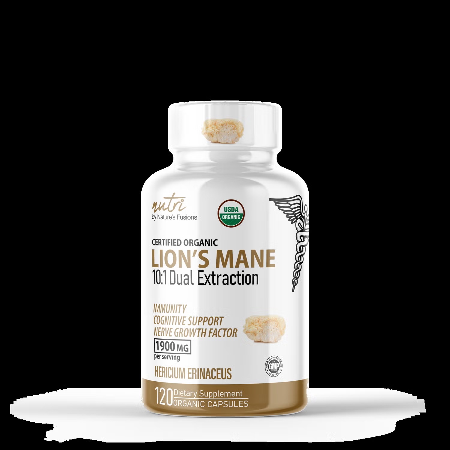 Lion's Mane 1900mg - 120 Organic Capsules (40 Servings)