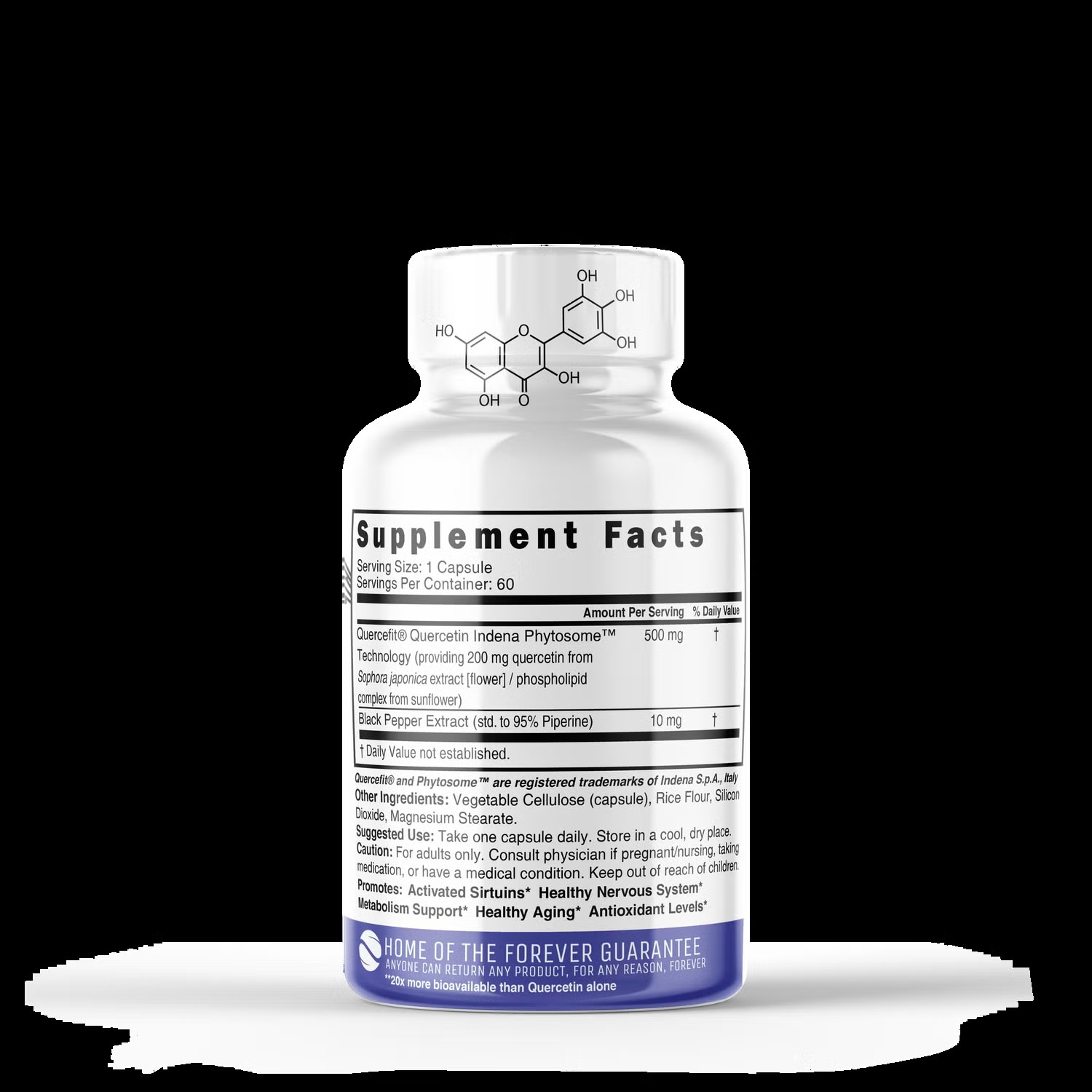 Quercetin Plus 500mg - 60 Vegan Capsules (60 Servings)