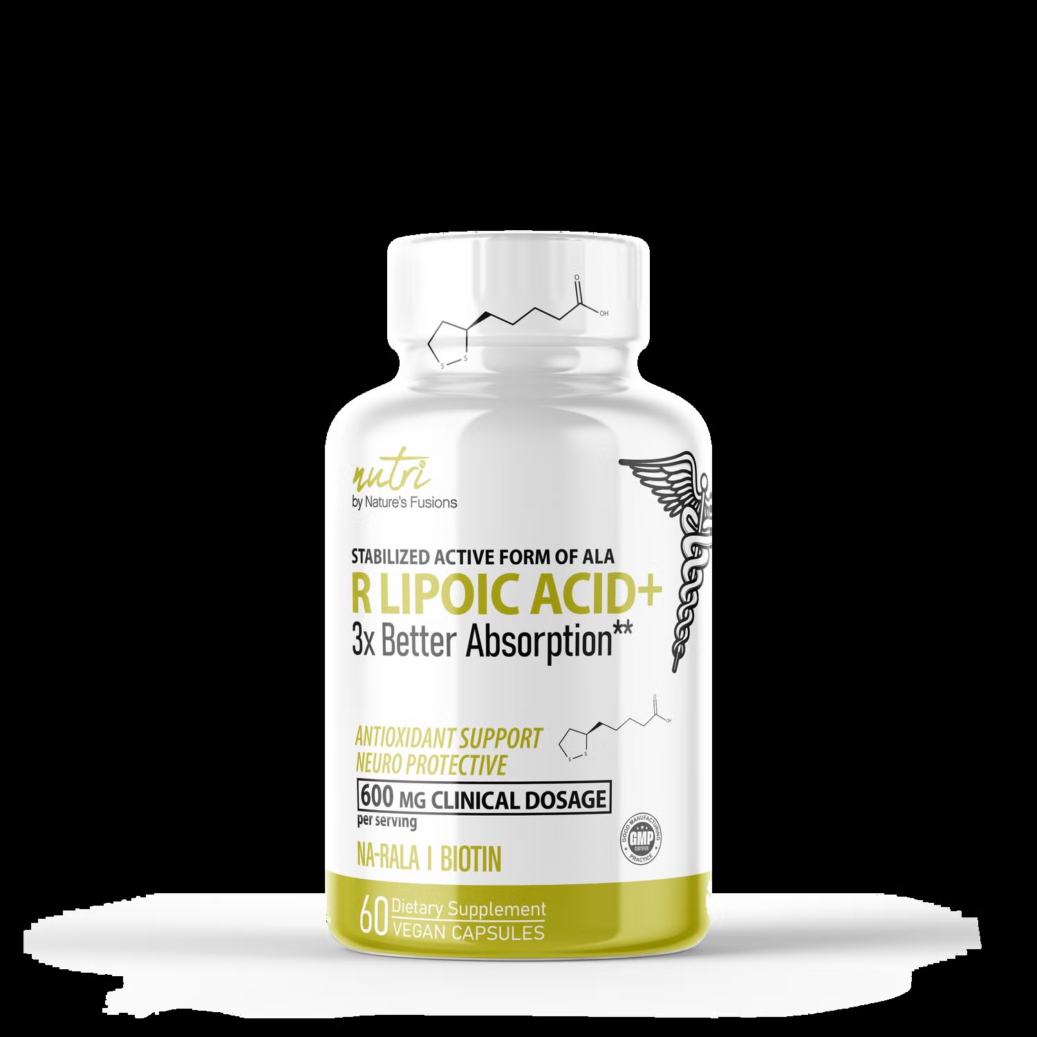 R Lipoic Acid Plus 600mg - 60 Vegan Capsules (30 Servings)