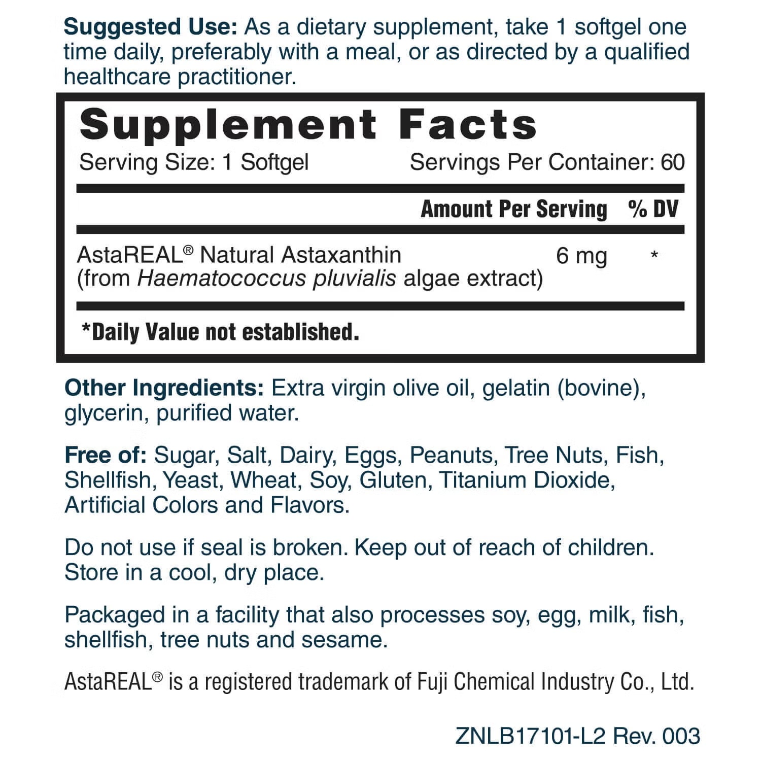 AstaREAL® Astaxanthin - 6mg - 60 Soft Gels (60 Servings) 3 AstaREAL® Astaxanthin - 6mg - 60 Soft Gels (60 Servings)