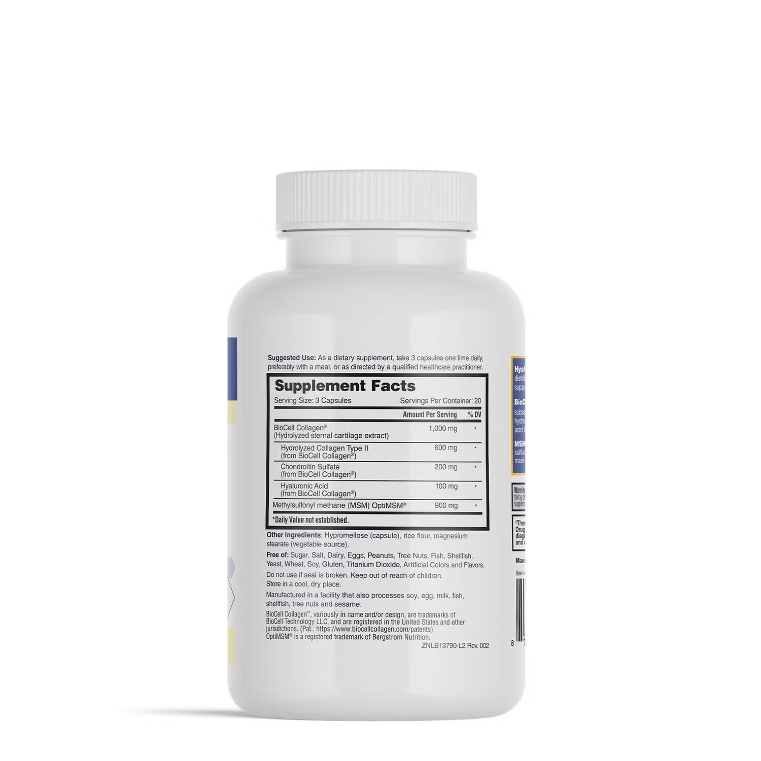 Hyaluronic Acid with BioCell Collagen & MSM - 60 Capsules (20 Servings)