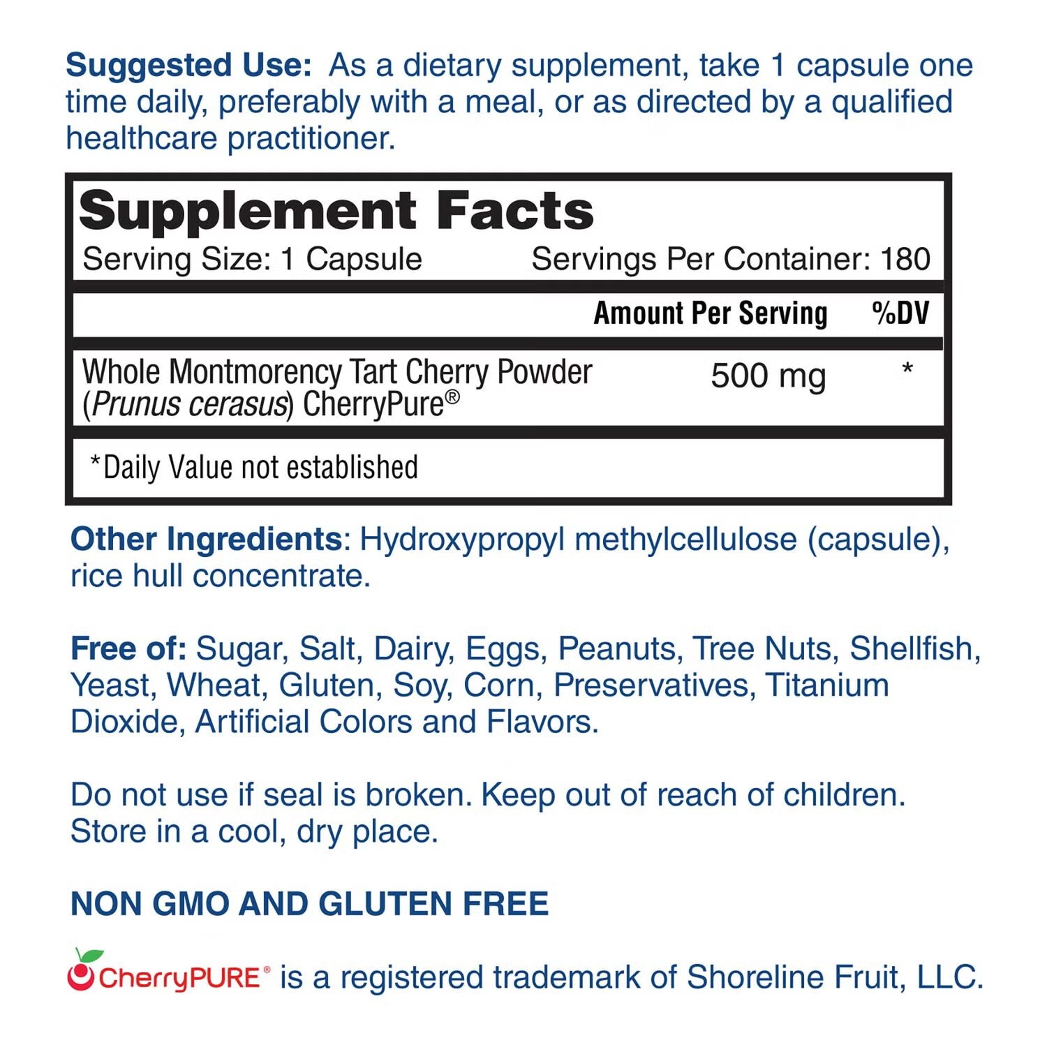 Tart Cherry - 180 Capsules (180 Servings)