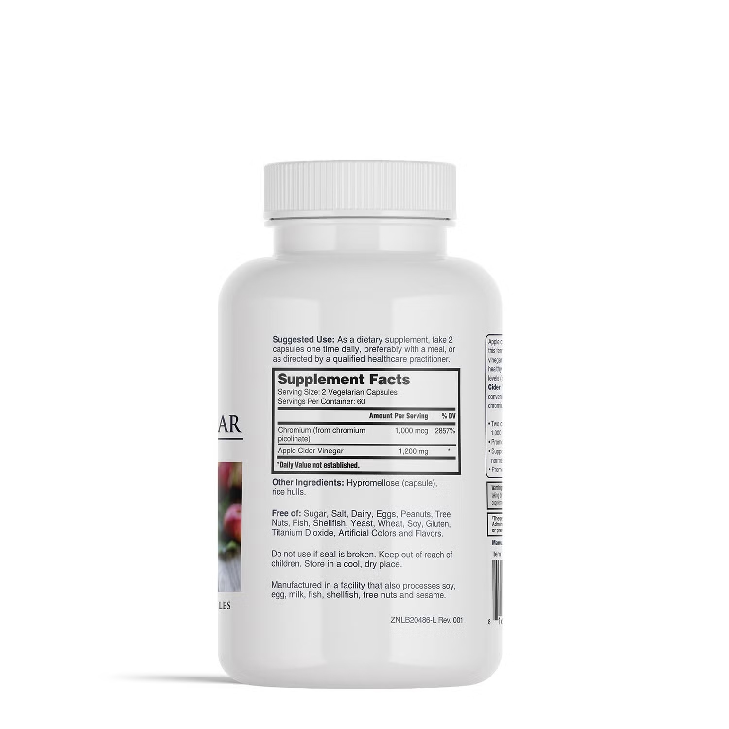 Apple Cider Vinegar - 120 Vegetarian Capsules (60 Servings)