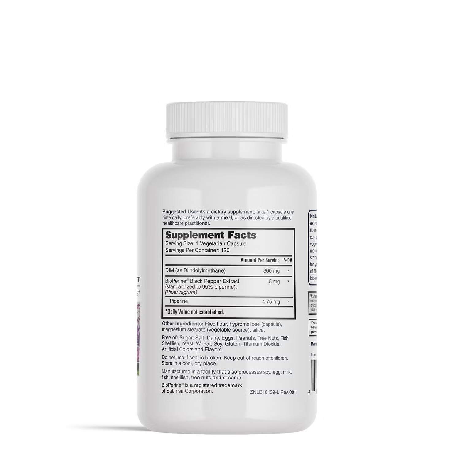 DIM 300mg with BioPerine - 120 Vegetarian Capsules (120 Servings)