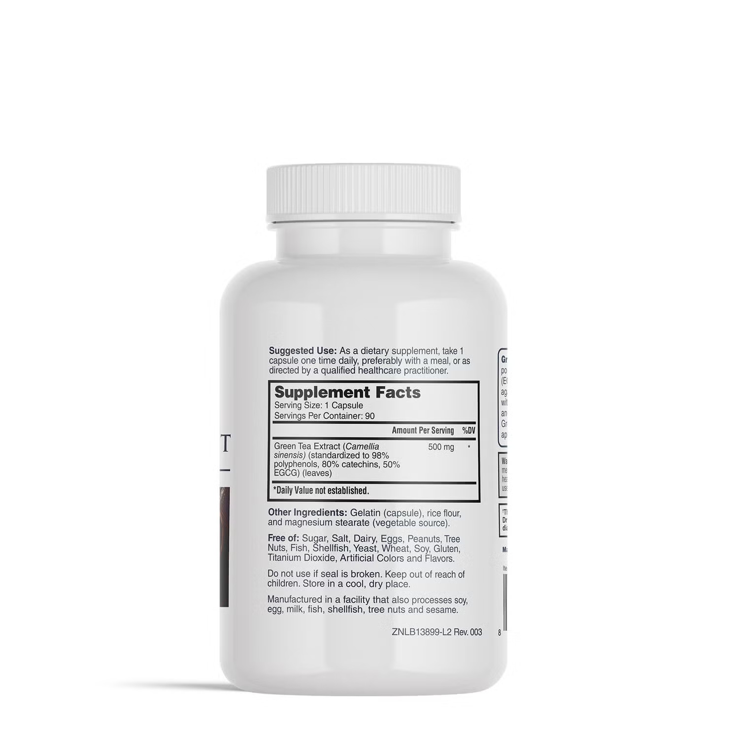 Green Tea Extract 500mg - 90 Capsules (90 Servings)
