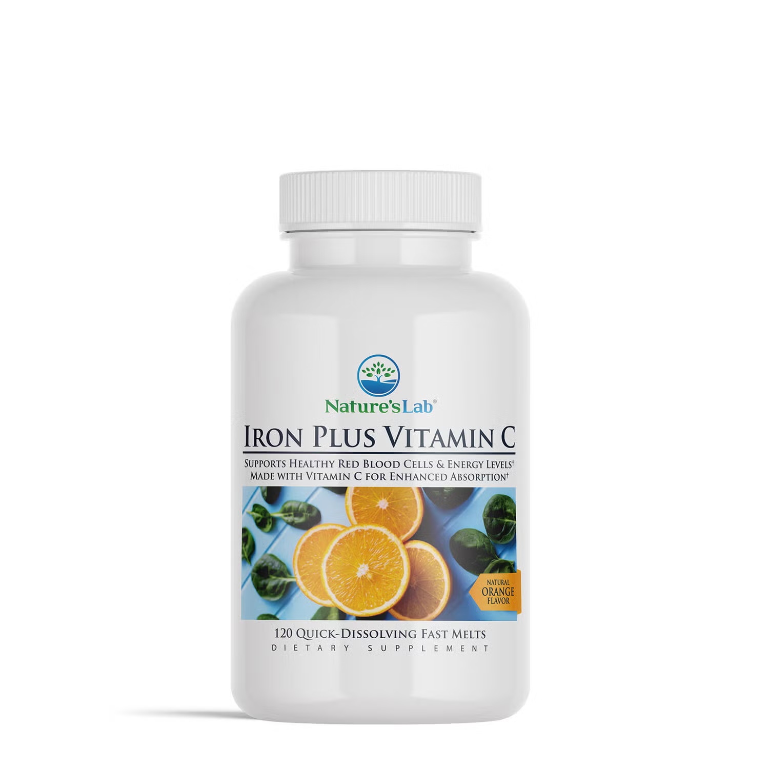 Iron plus Vitamin C - Orange - 120 Melts (120 Servings)