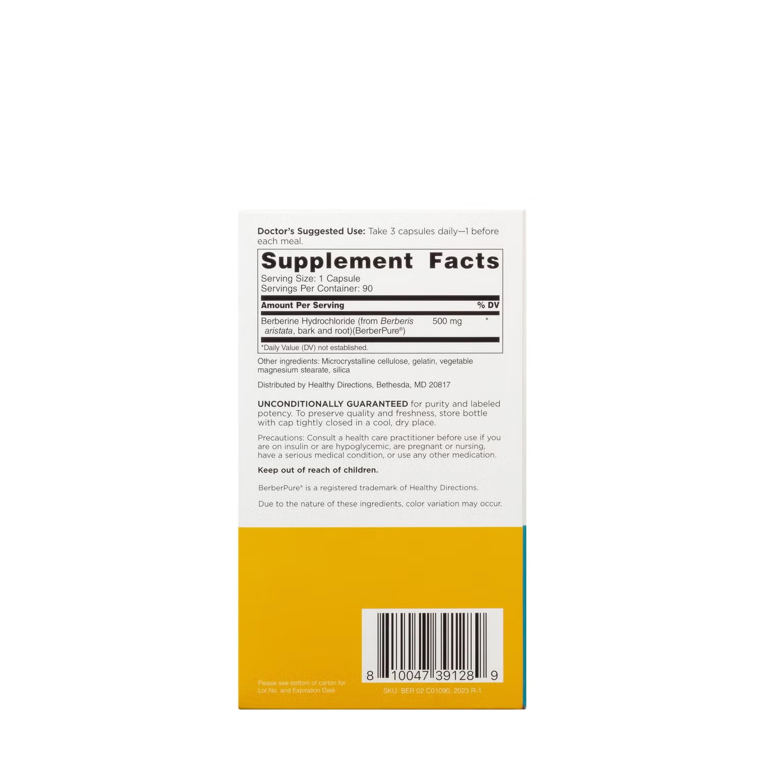 Berberine Clinical Grade - 90 Capsules (30 Servings)