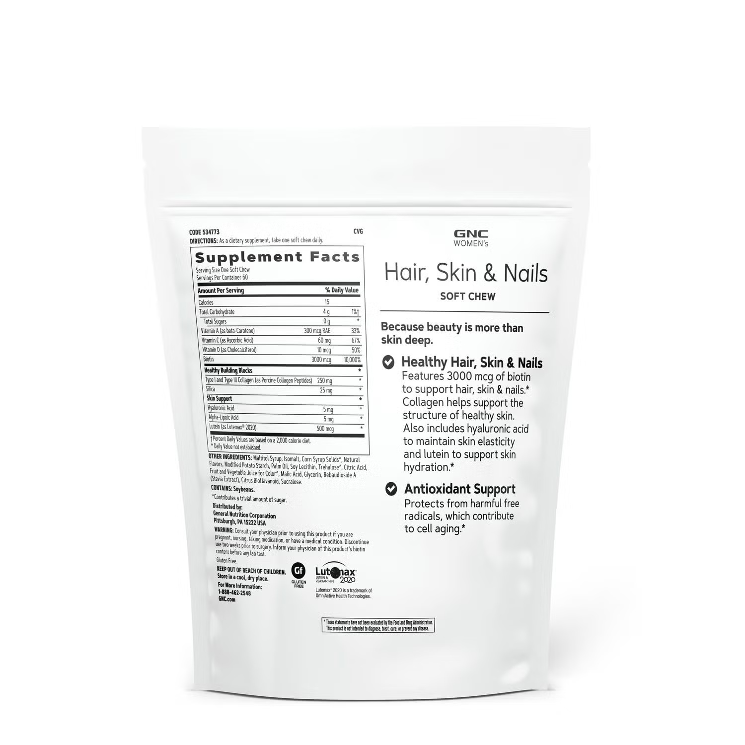 Hair - Skin and Nails - Mixed Berry - 60 Soft Chews (60 Servings)