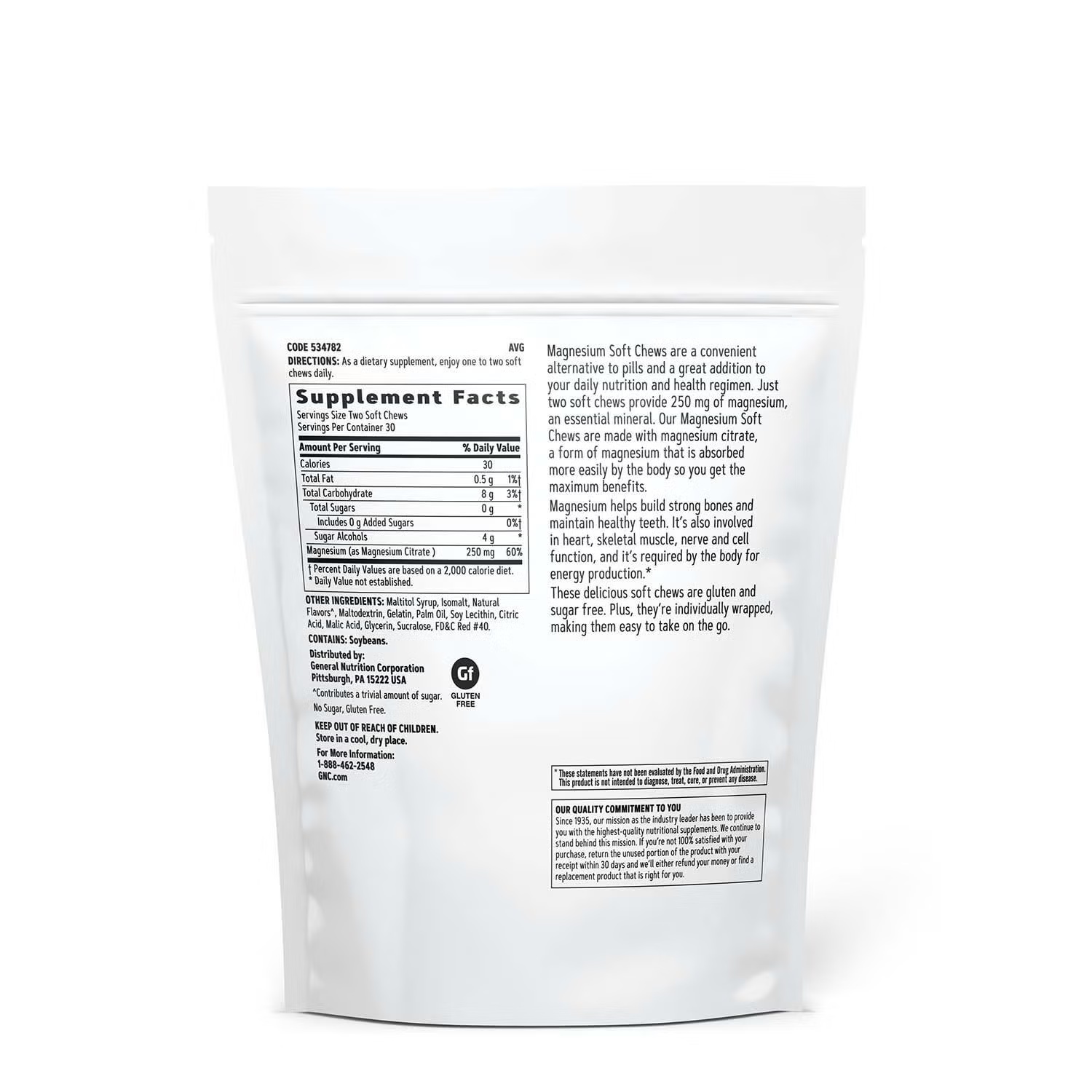 Magnesium 250mg - Strawberry - 60 Soft Chews (30 Servings)