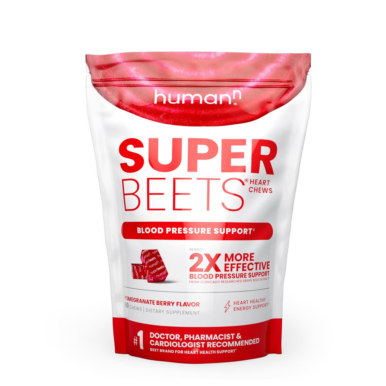 SuperBeets® Heart Chews - Pomegranate Berry - 60 Chews (30 Servings)