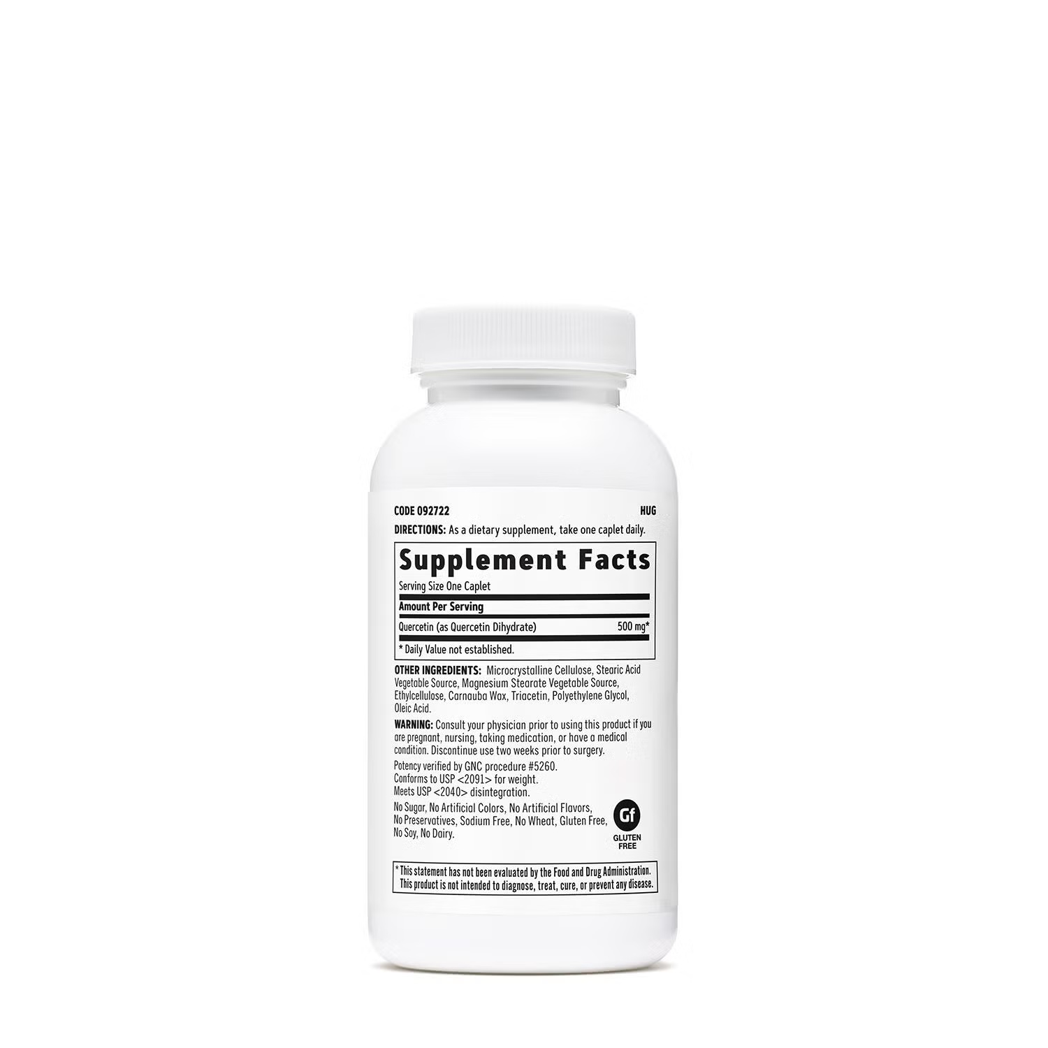 Quercetin 500mg - 60 Caplets (60 Servings)