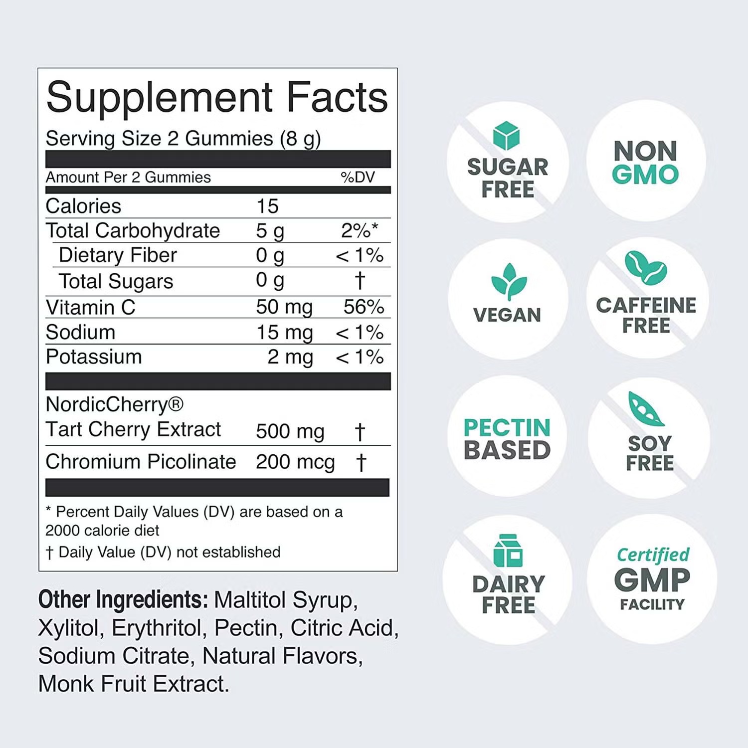 Tart Cherry Gummies - Cherry - 60 Count (30 Servings)