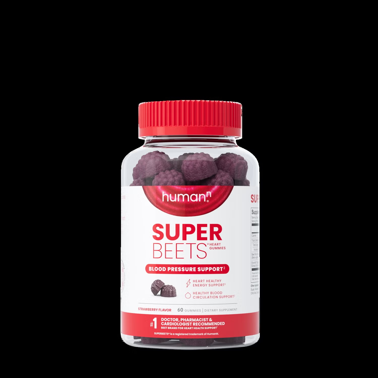 SuperBeets Blood Pressure Support - Strawberry - 60 Gummies (30 Servings)
