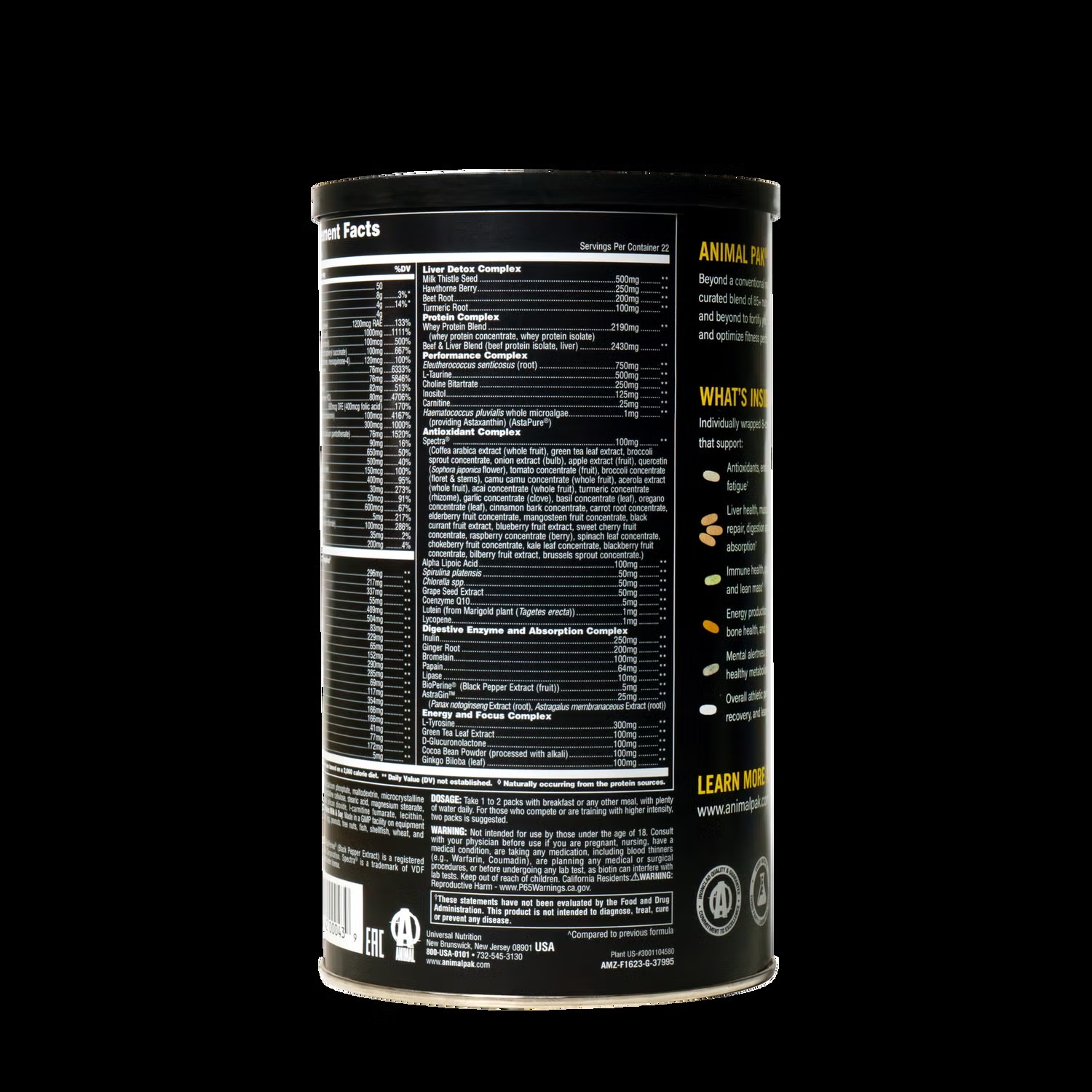 Animal Pak Ultimate Foundation Pill Packs - 44 Packs (22 Servings) 3 Animal Pak Ultimate Foundation Pill Packs - 44 Packs (22 Servings)