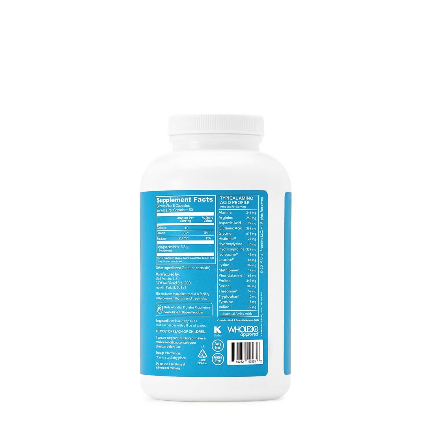Collagen Peptides - 360 Capsules (60 Servings)