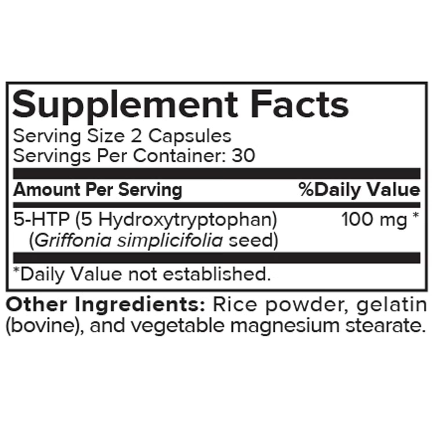5-HTP Capsules - 60 Capsules (30 Servings) 4 5-HTP Capsules - 60 Capsules (30 Servings)