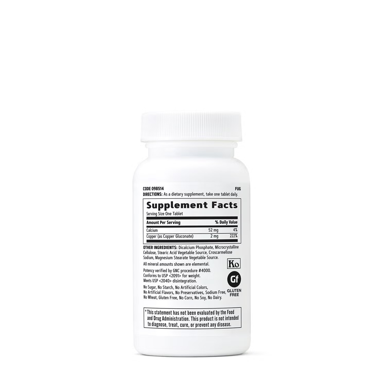 Copper 2 mg - 100 Tablets (100 Servings)