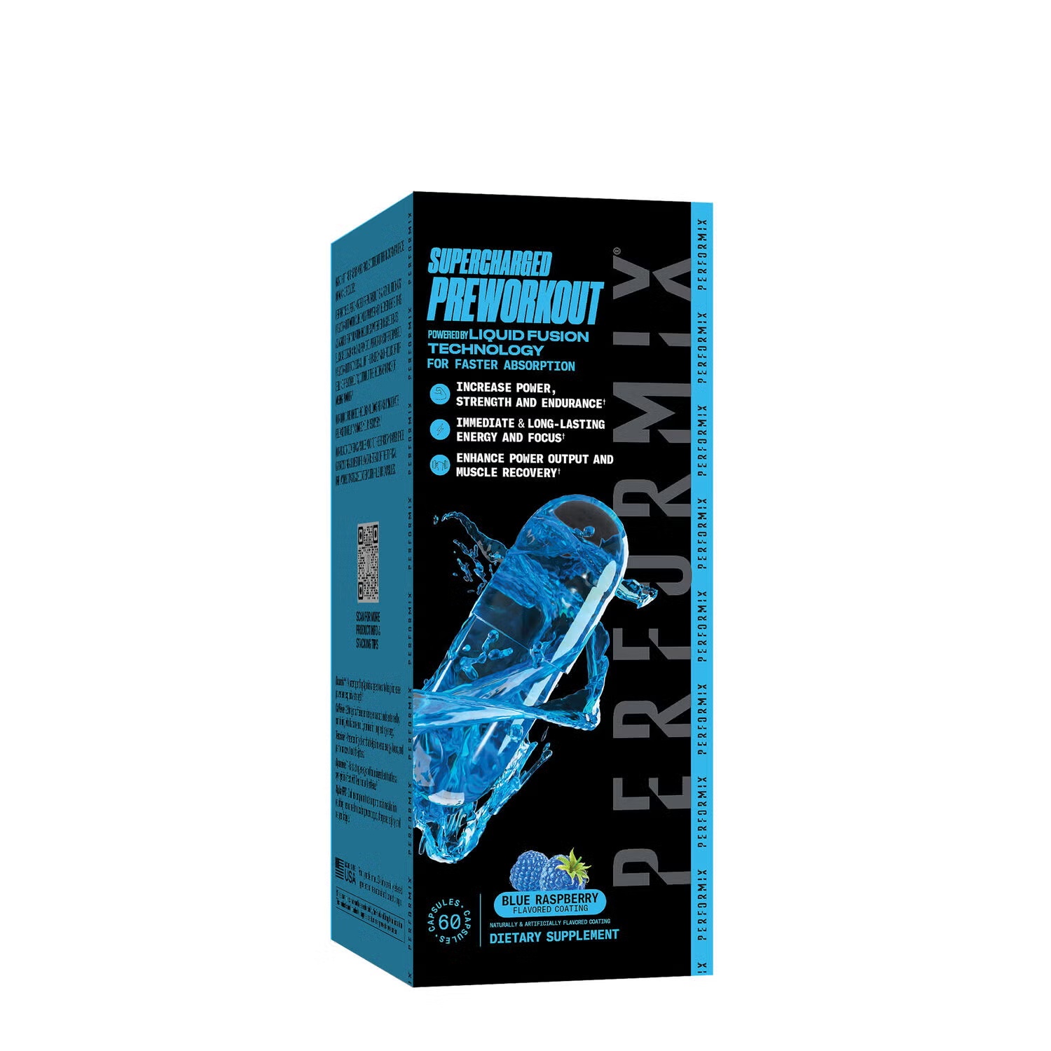 Supercharged Preworkout - Blue Raspberry - 60 Capsules (30 Servings)