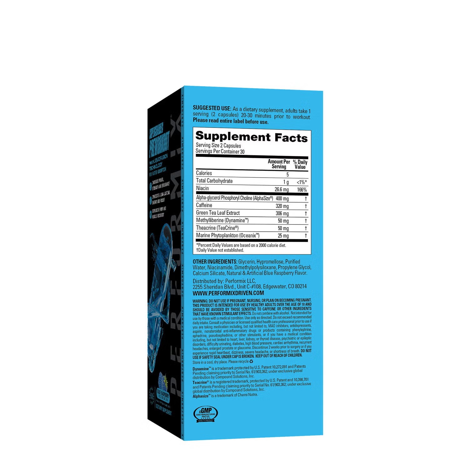 Supercharged Preworkout - Blue Raspberry - 60 Capsules (30 Servings)
