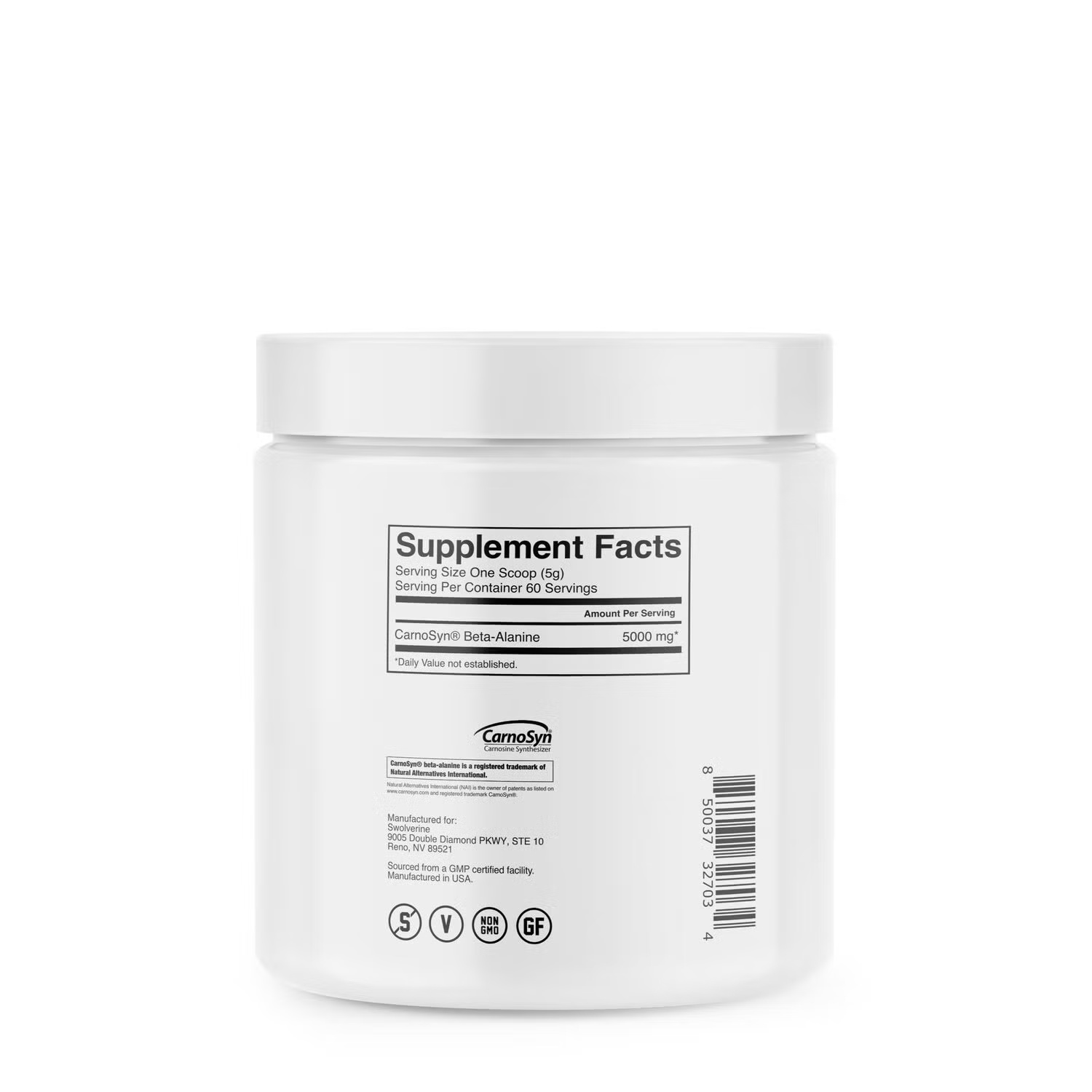 Beta-Alanine Supplement - Unflavored (60 Servings)