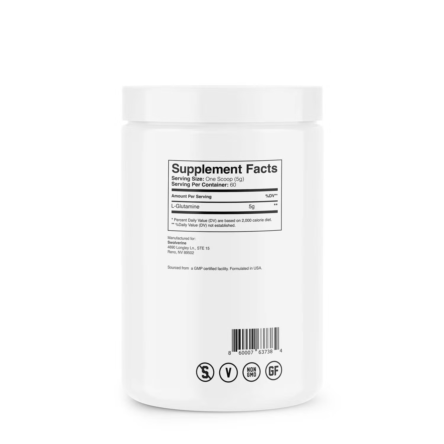 L-Glutamine Powder - Unflavored (60 Servings)