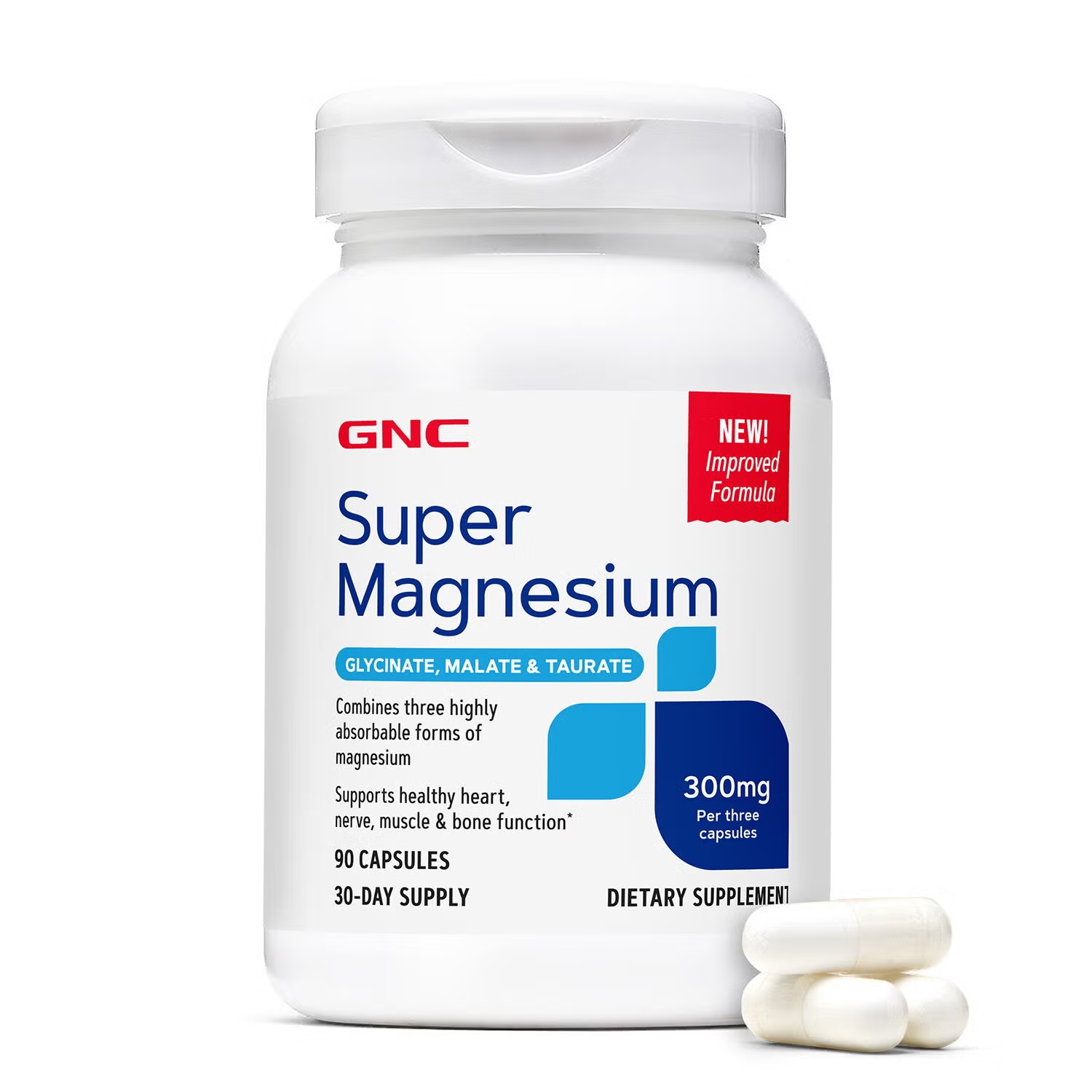 Super Magnesium 300mg - 90 Capsules (30 Servings)