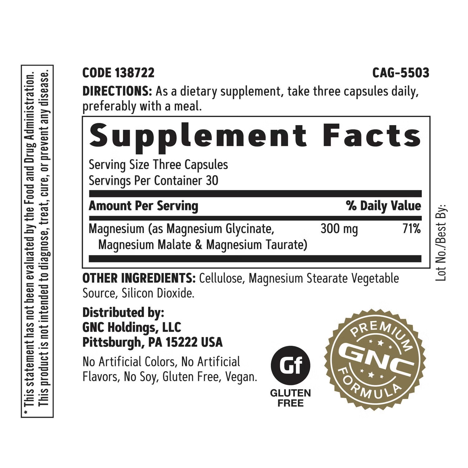 Super Magnesium 300mg - 90 Capsules (30 Servings)